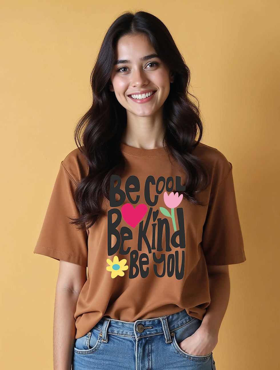 Thumbnail: be cool be kind be you Trendy Women’s Printed T-Shirt – Shop Now