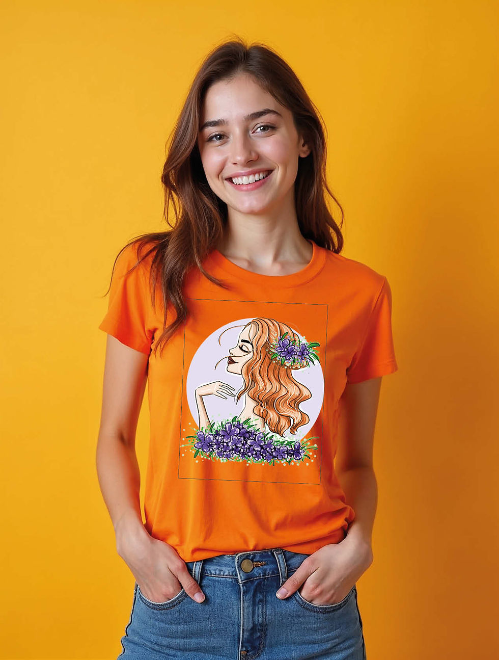 Thumbnail: Floral Maiden Urban Women’s Printed Graphic Streetwear T-Shirt – Premium Quality