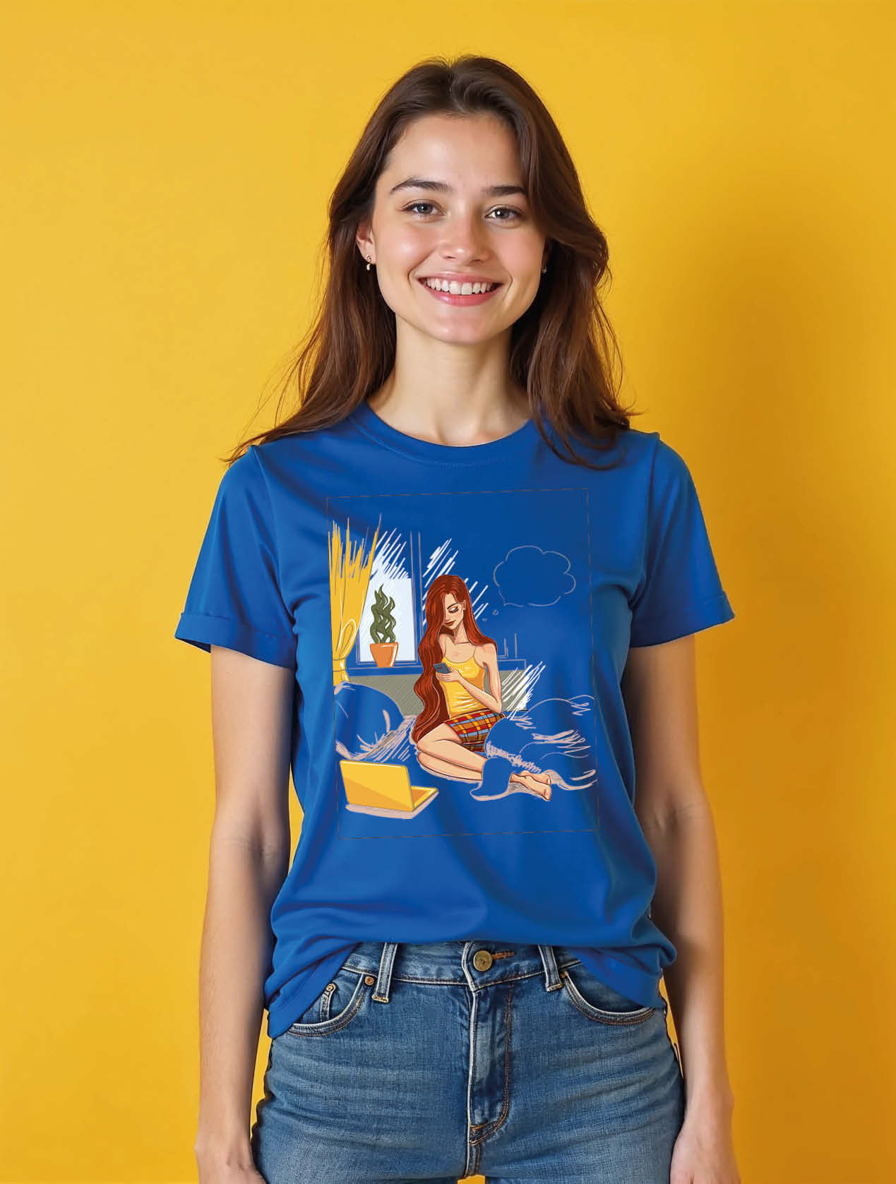 Working From Home Remote Worker Chic Women’s Printed Graphic Streetwear T-Shirt