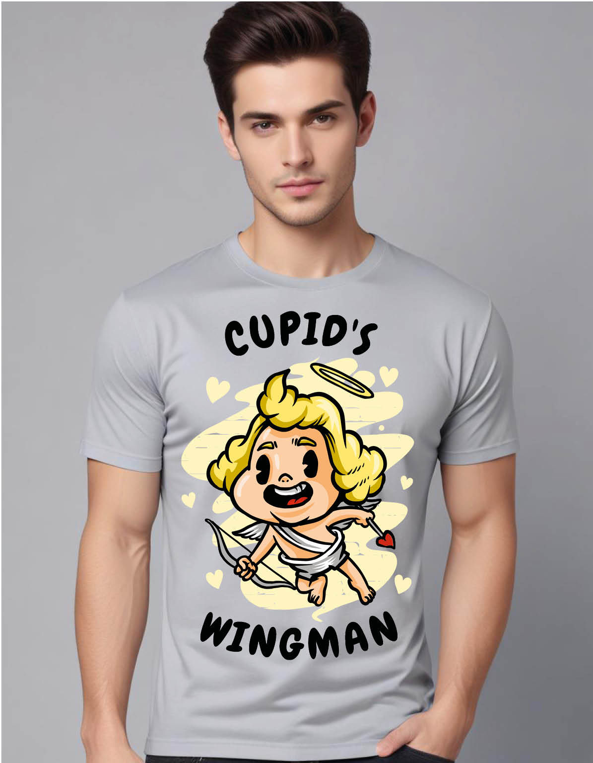 cupid wing man mens printed graphic t shirt