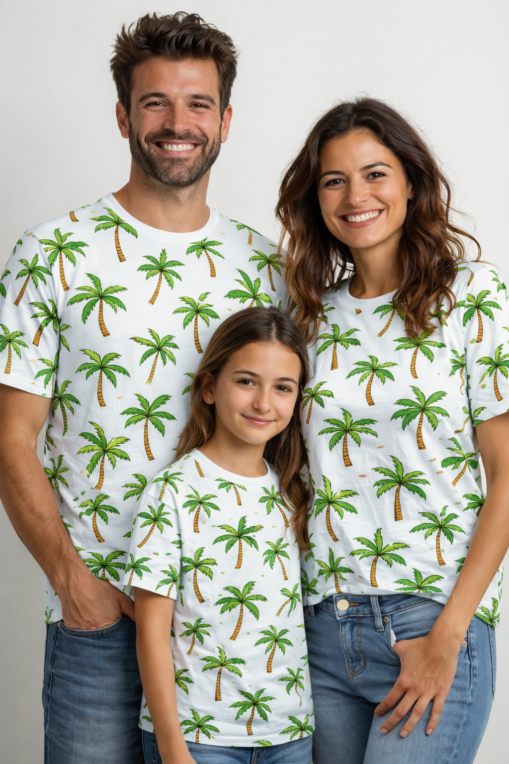 Palm tree family matching printed tshirts