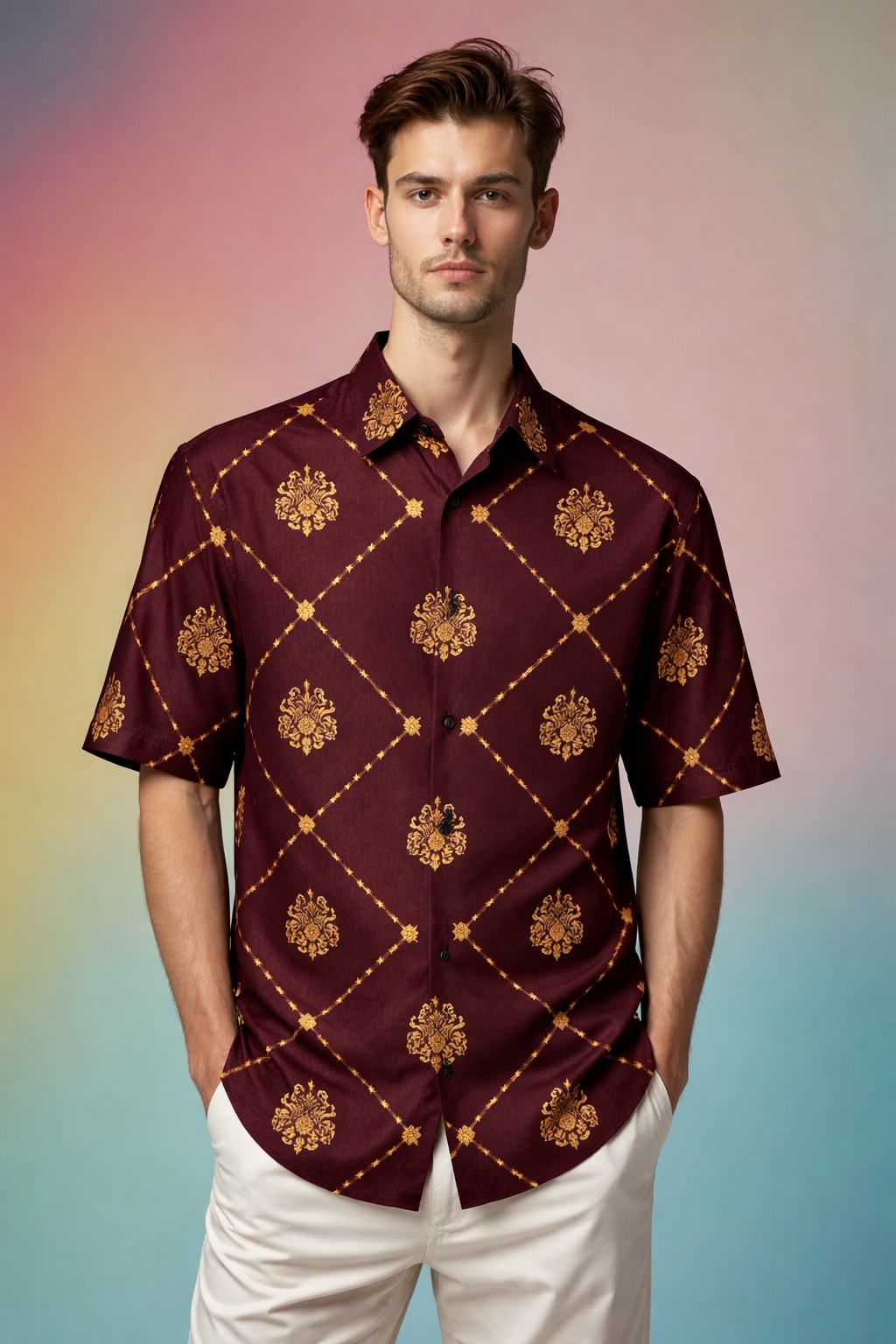 Elegant style Ultimate Urban Patterned All Over Print Oversized Shirt