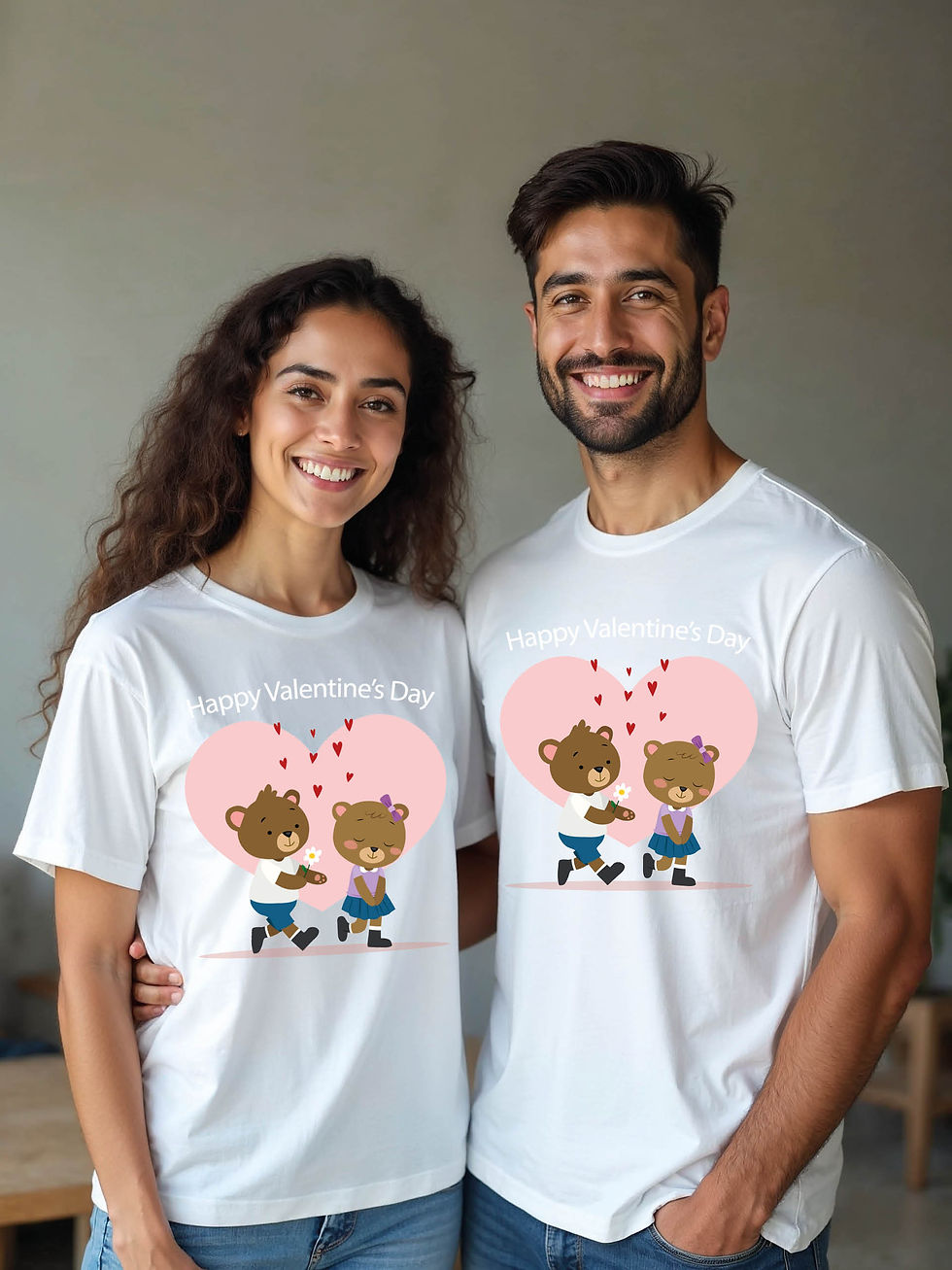 Romantic Cartoon Couple Matching Tee Lovers Edition – Fast Delivery