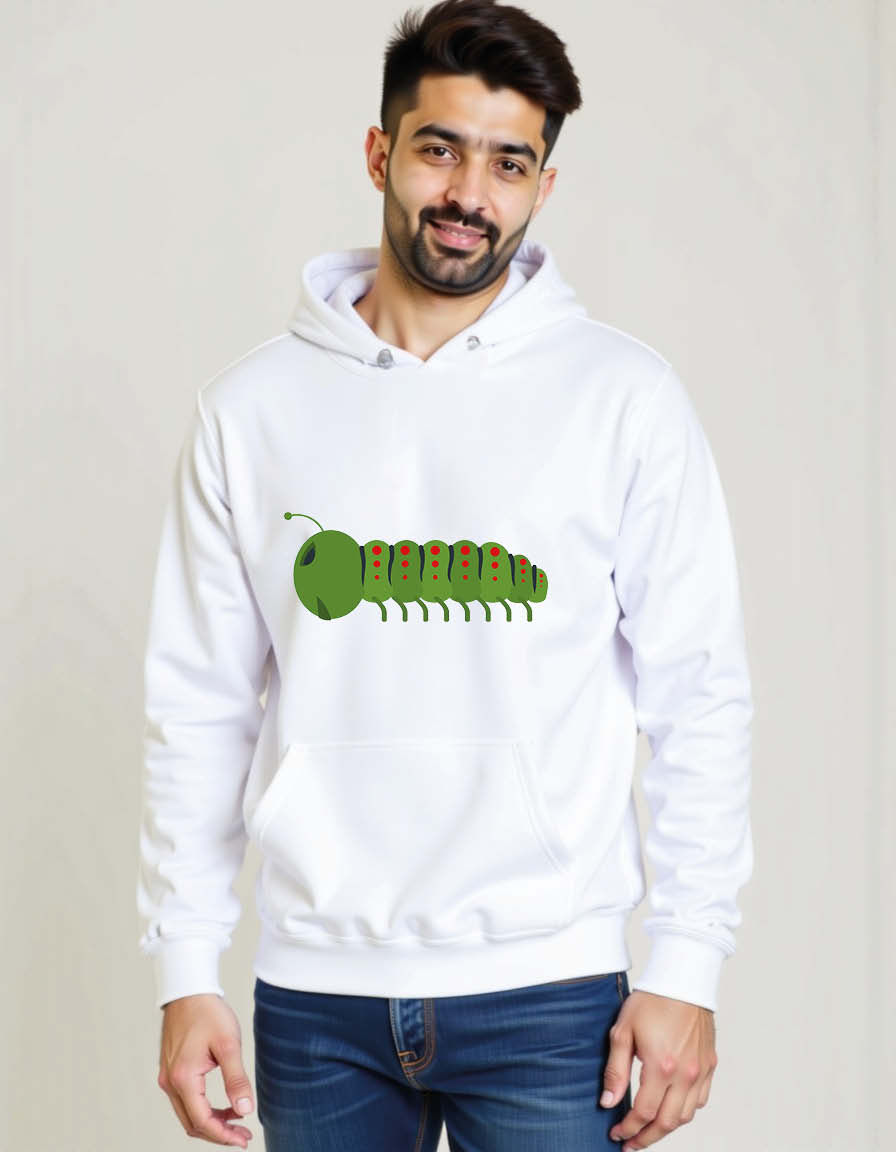 Thumbnail: Cute Caterpillar Cartoon Vintage Unisex Printed Graphic Hoodies For Men & Women