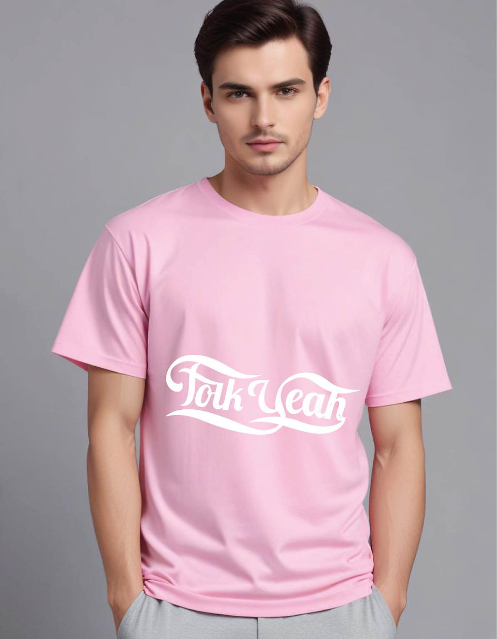 Thumbnail: folk yeah hand lettering typo mens printed graphic t shirt