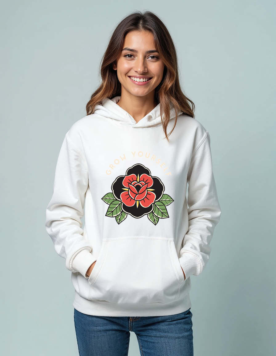 Thumbnail: Grow your self Unisex Graphic Printed Hoodies