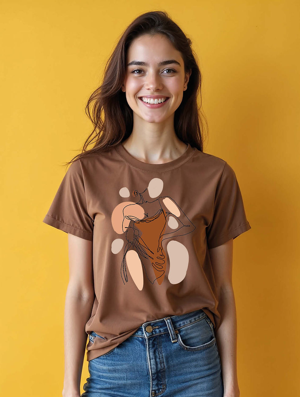 Thumbnail: Abstract Minimalist Ice Cream Cone Chic Women’s Typography T-Shirt – Sale