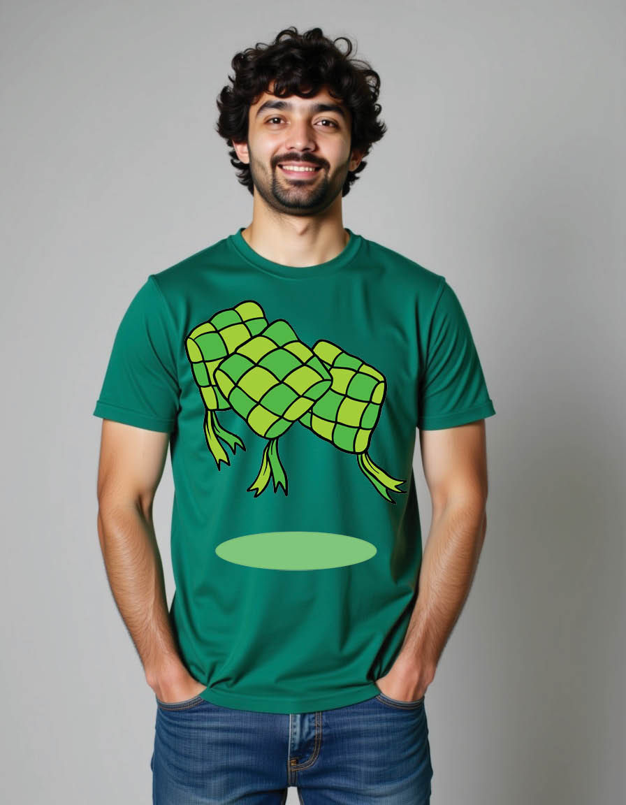ketupat ramadan cartoon mens printed graphic t shirt