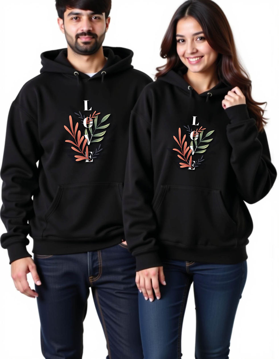Thumbnail: love Casual Streetwear Printed Graphic Couple Hoodies