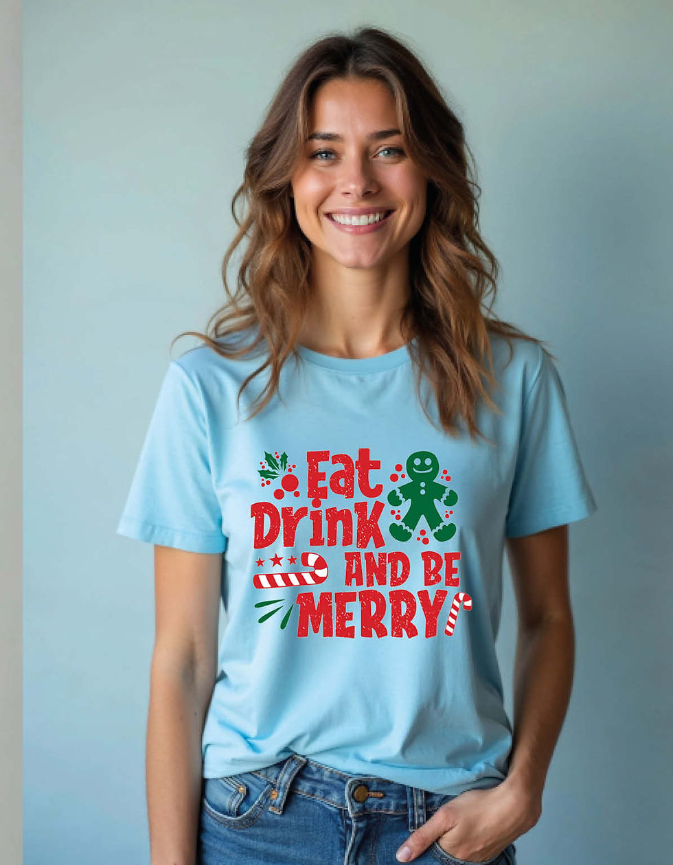 Thumbnail: Eat Drink And Be MerryPrinted T-Shirt for All Age