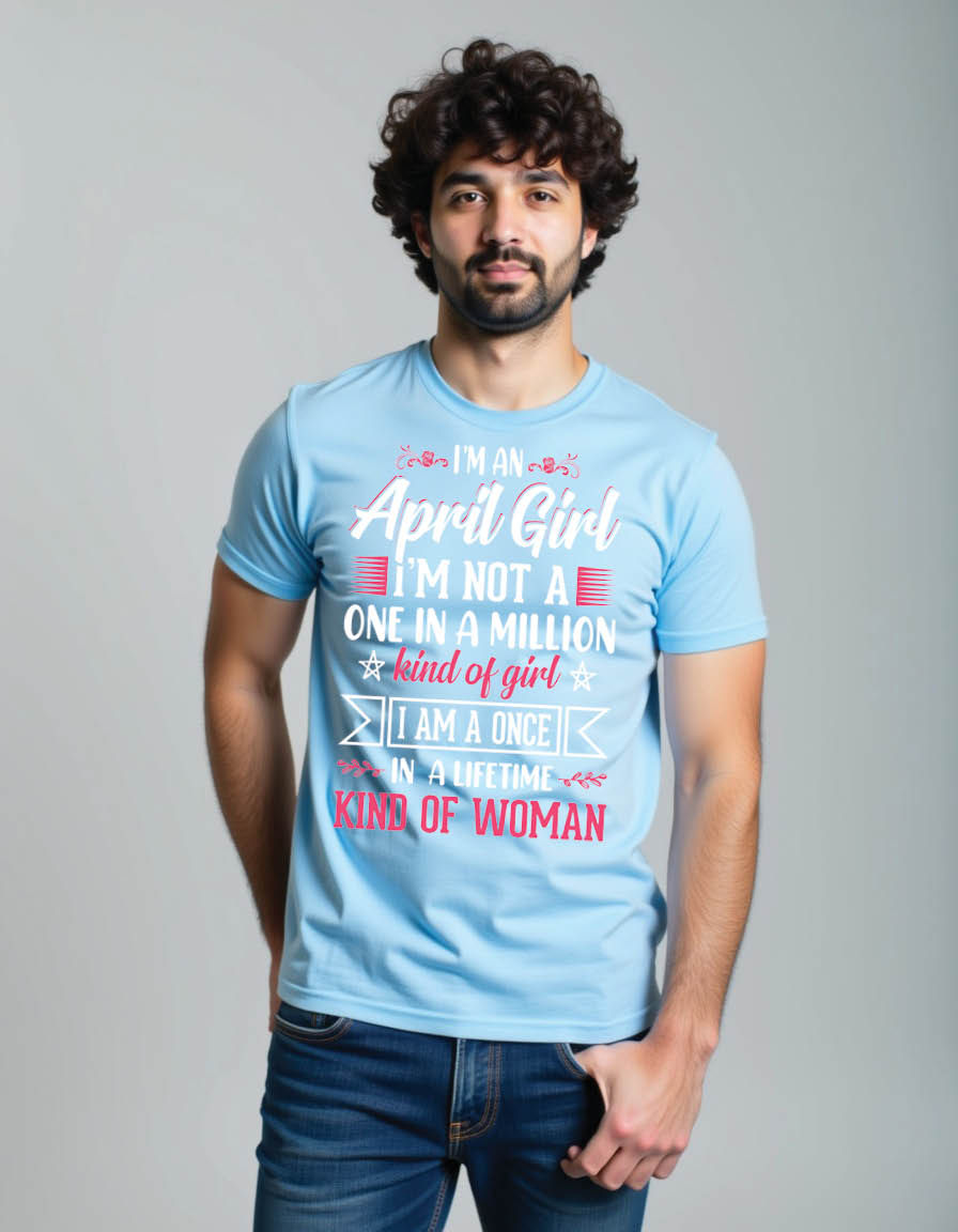 Thumbnail: april quotes typographic mens printed graphic t shirt
