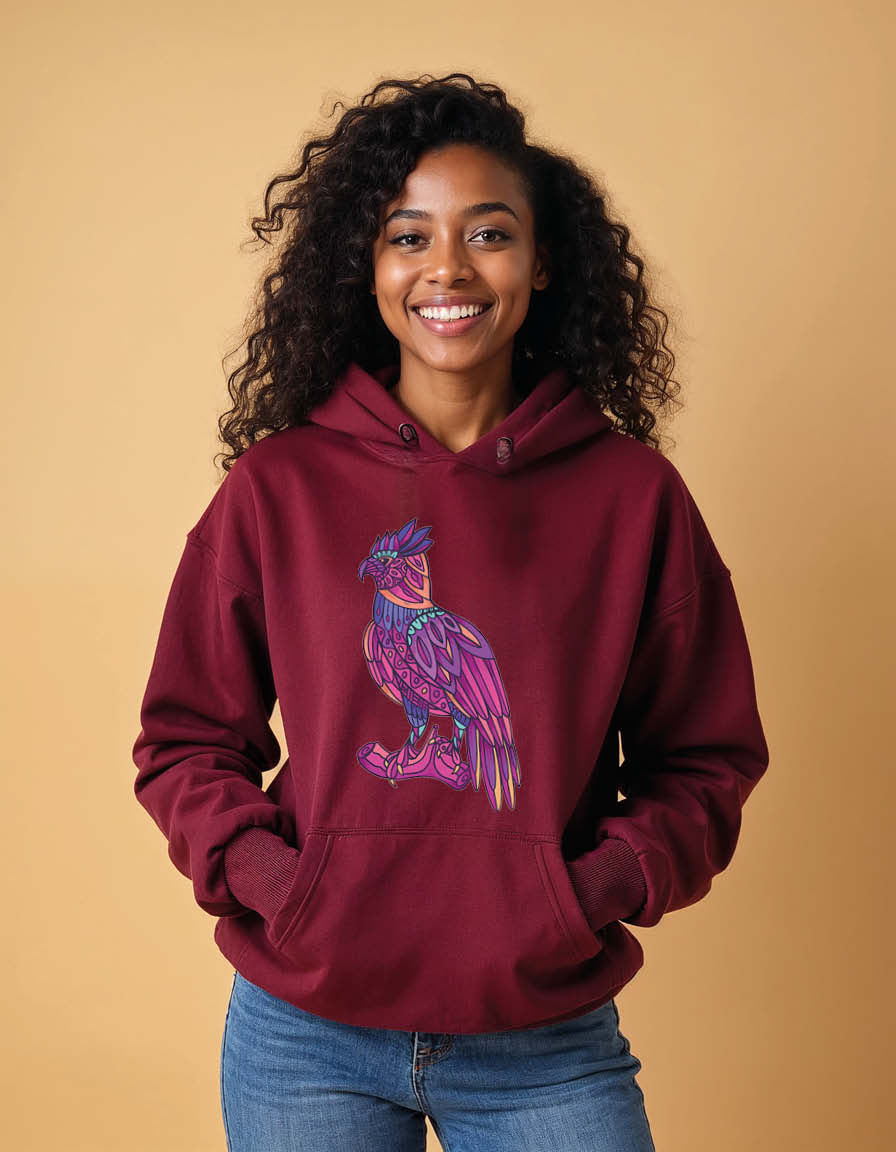 Thumbnail: Neon Crow Line Art  Stylish Unisex Printed Graphic Hoodies For Men & Women