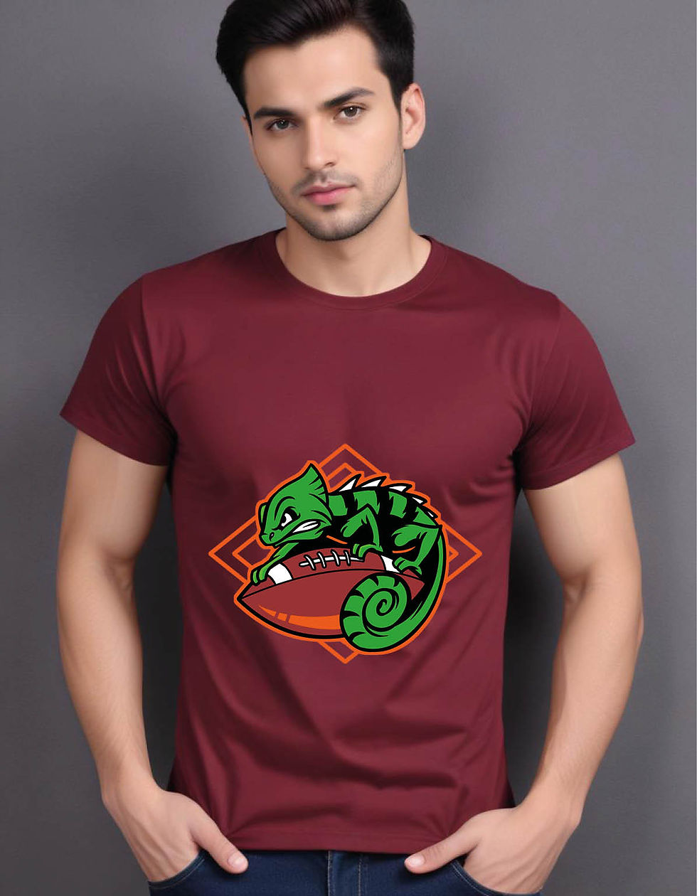Thumbnail: chameleon football mens printed graphic t shirt