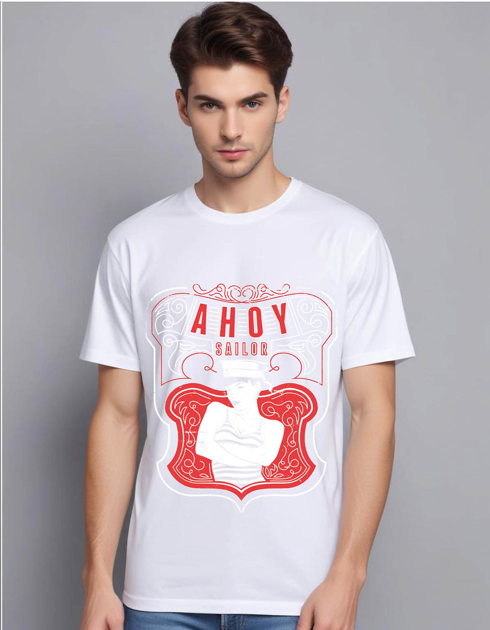 Thumbnail: ahoy sailor sexy bad woman mens printed graphic t shirt
