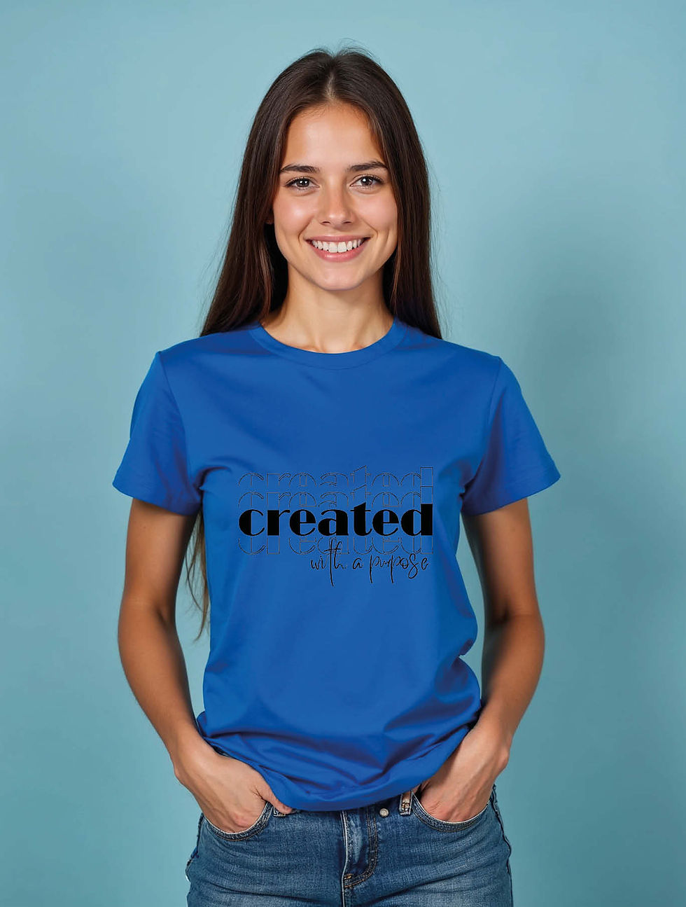 Thumbnail: created with a purpose Modern Women’s printed graphic T-Shirt