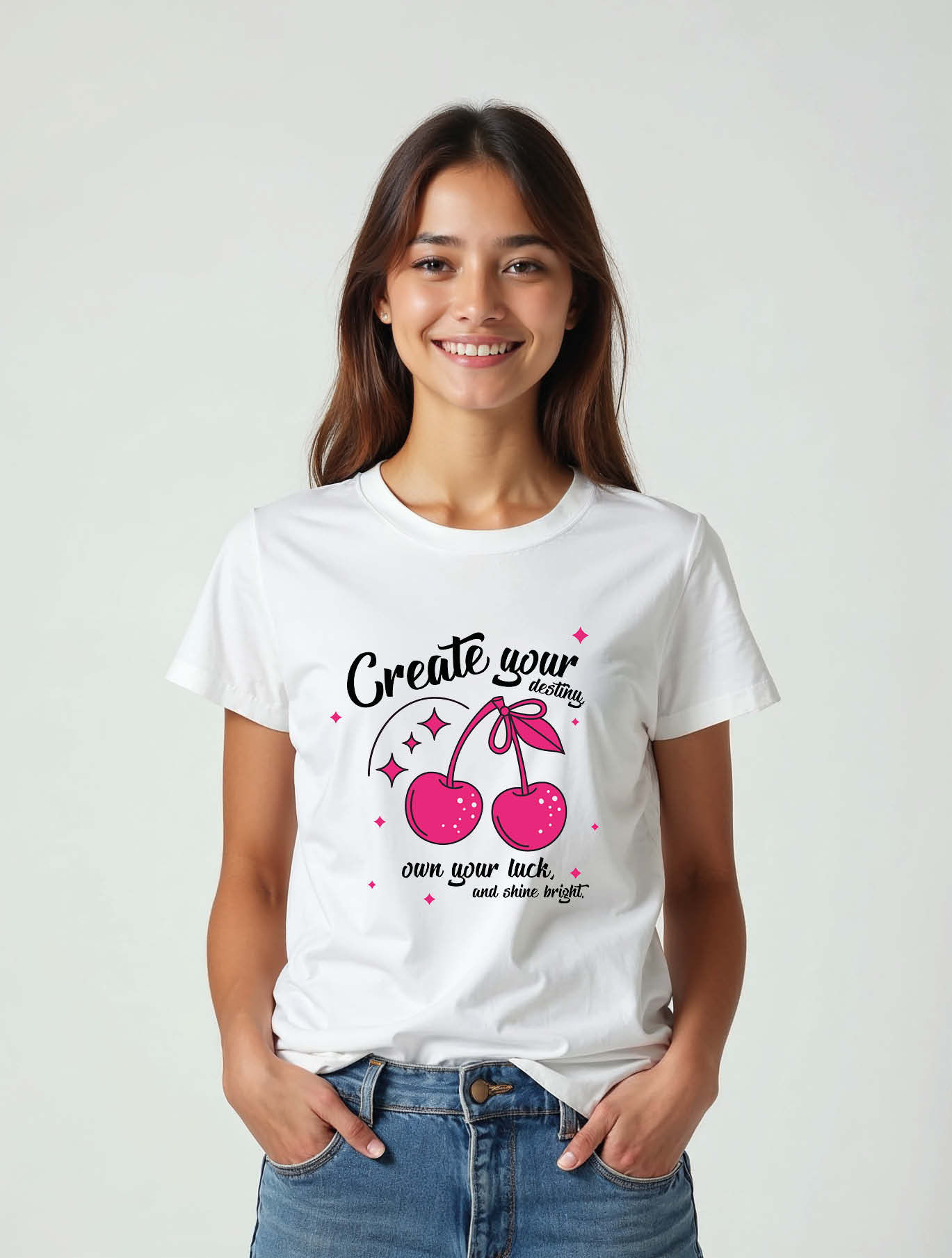 create your destinly own your luck and shine bright Trendy Women graphic T-Shirt