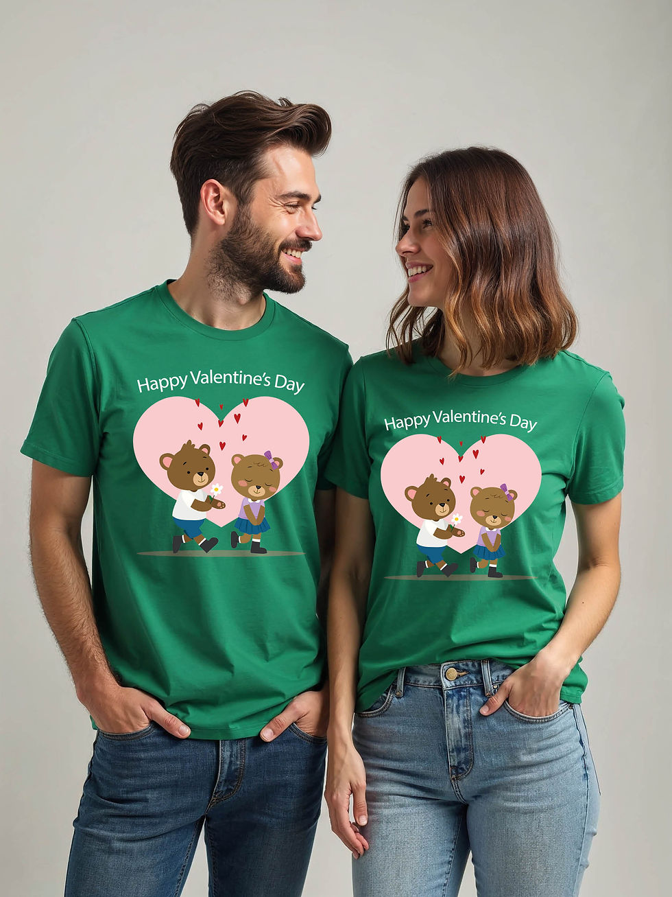 Thumbnail: Romantic Cartoon Couple Matching Tee Lovers Edition – Fast Delivery