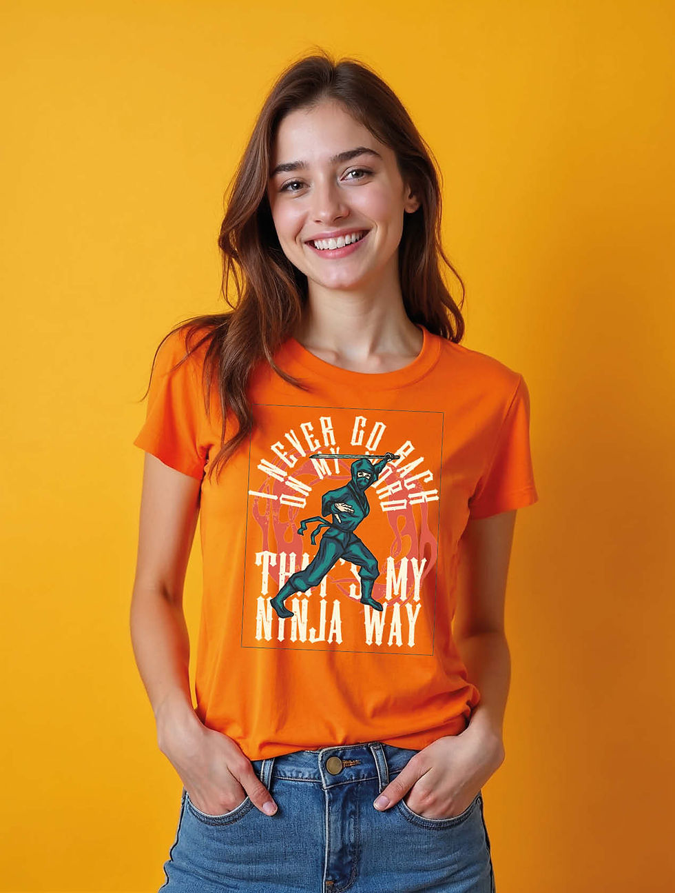 Thumbnail: Never Go Back, That's My Ninja Way Stylish Women’s Typography T-Shirt – Sale