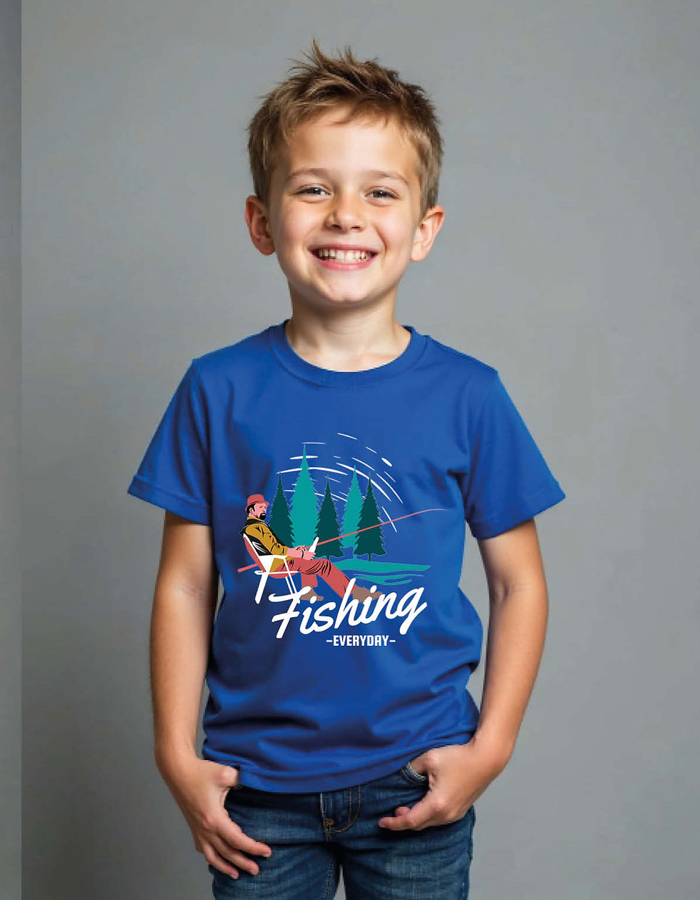 Thumbnail: Fishing Unisex Printed T-Shirt for All Age