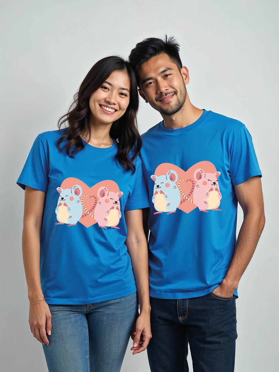 Thumbnail: Cute Cartoon Couple Matching Tee Lovers Edition – Best Price