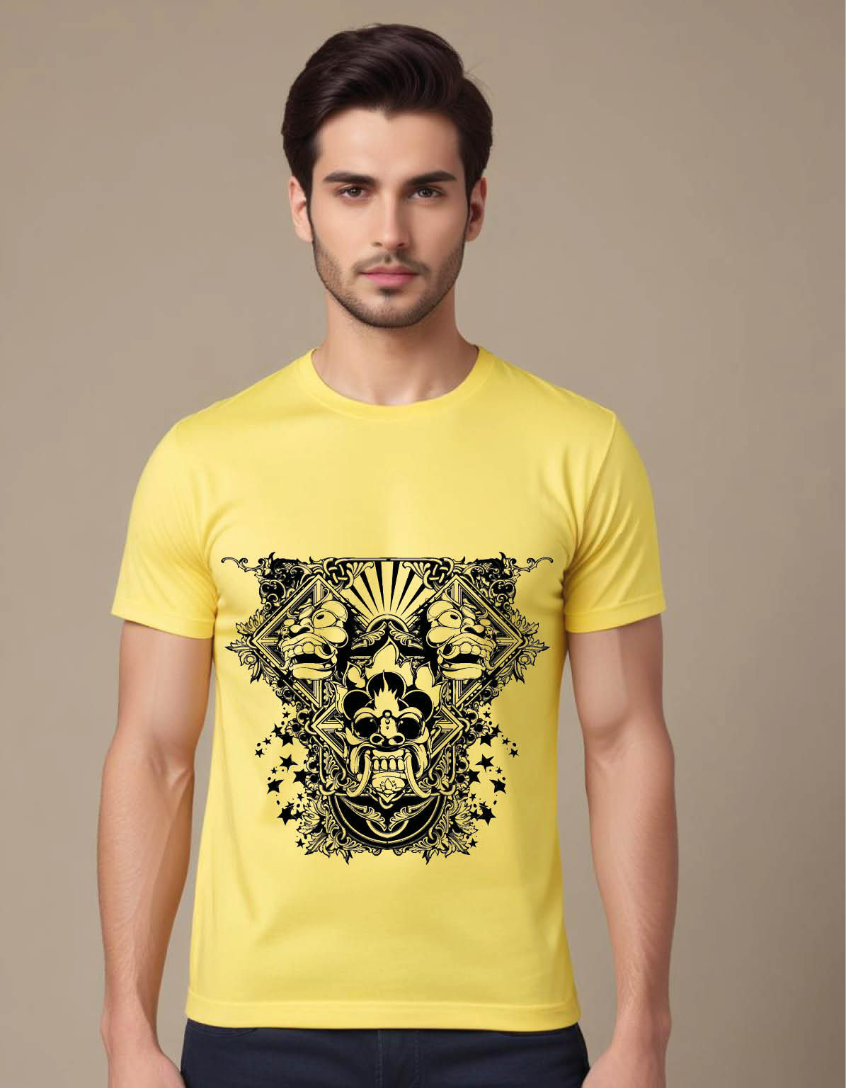 dragon masks trinity vintage mens printed graphic t shirt