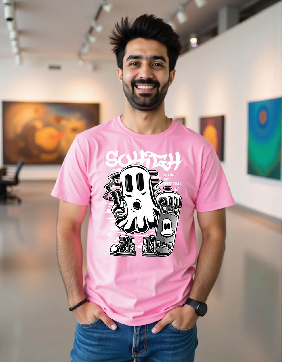 Thumbnail: sohigh black white mens printed graphic tees