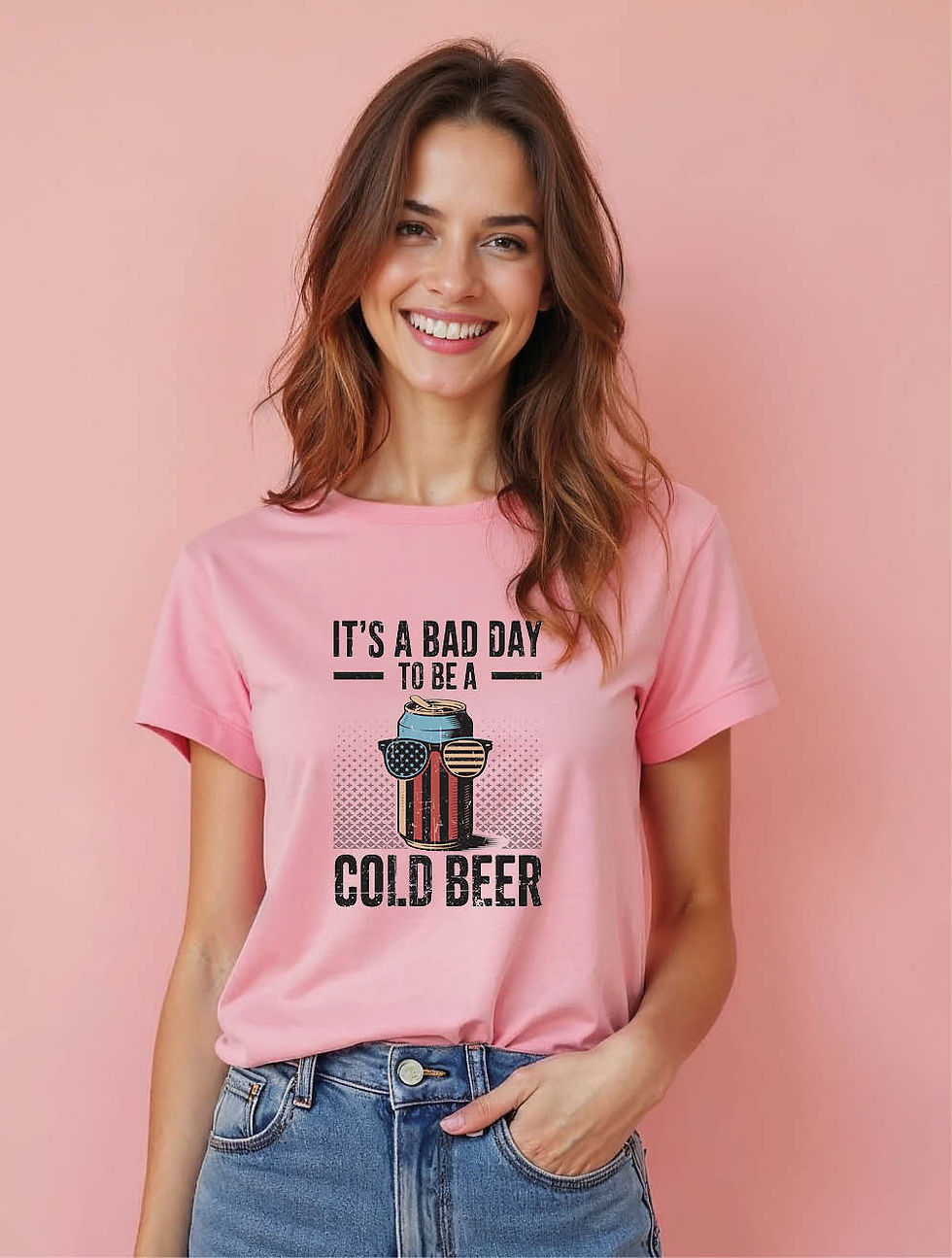 Thumbnail: Its a bad day cold beer Casual Women’s Graphic T-Shirt – Premium Quality
