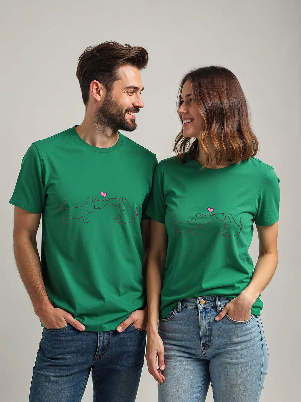Thumbnail: Cute Cartoon Couple Matching Tee Lovers Edition – Limited Stock