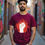 Thumbnail: raised up fist red fire flame silhouette demonstra mens printed graphic tshirt