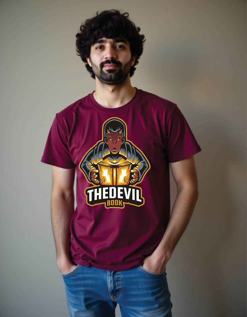 Thumbnail: devil book mascot logo mens printed graphic t shirts