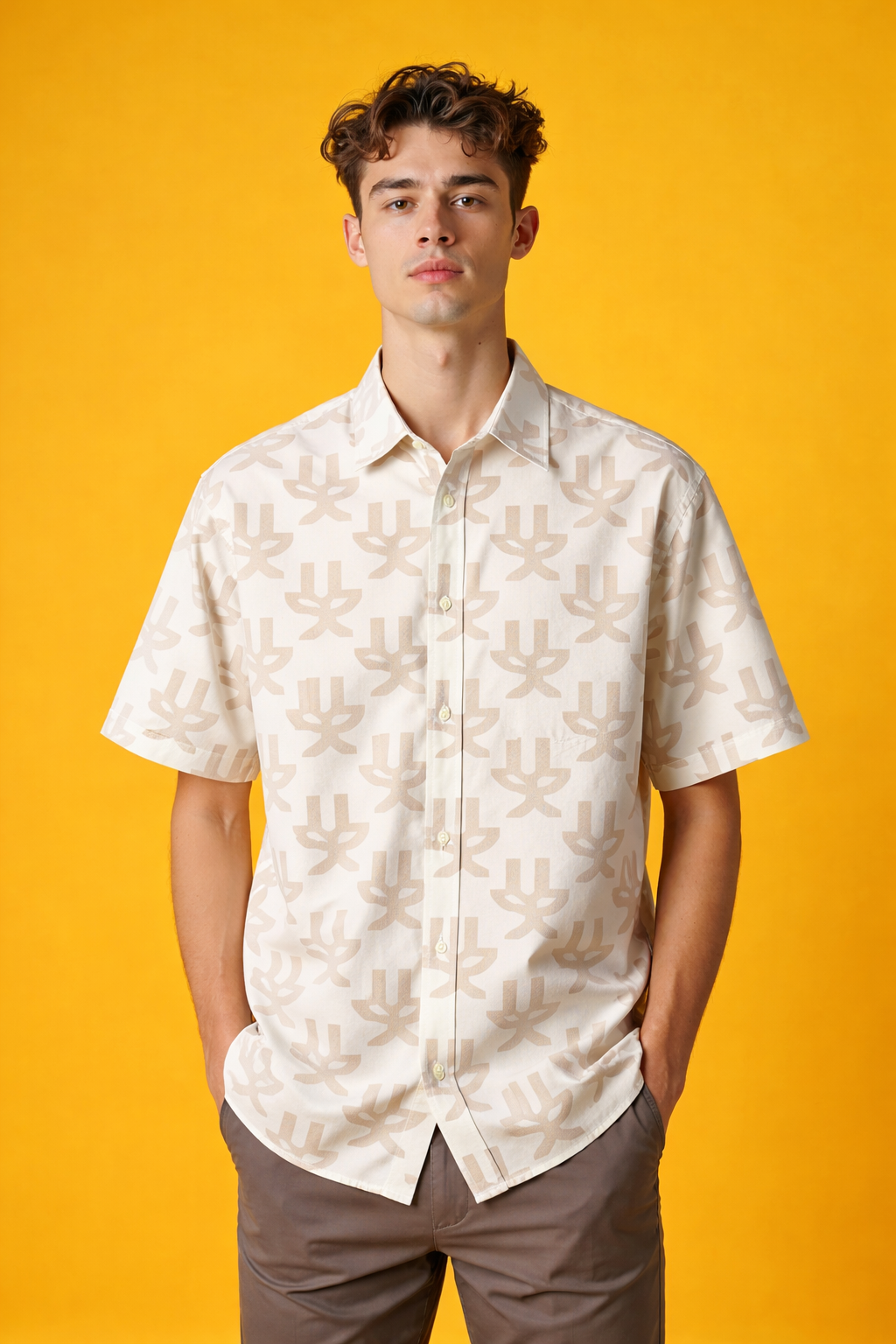 Casual style Designer Drop Patterned Oversized Shirt