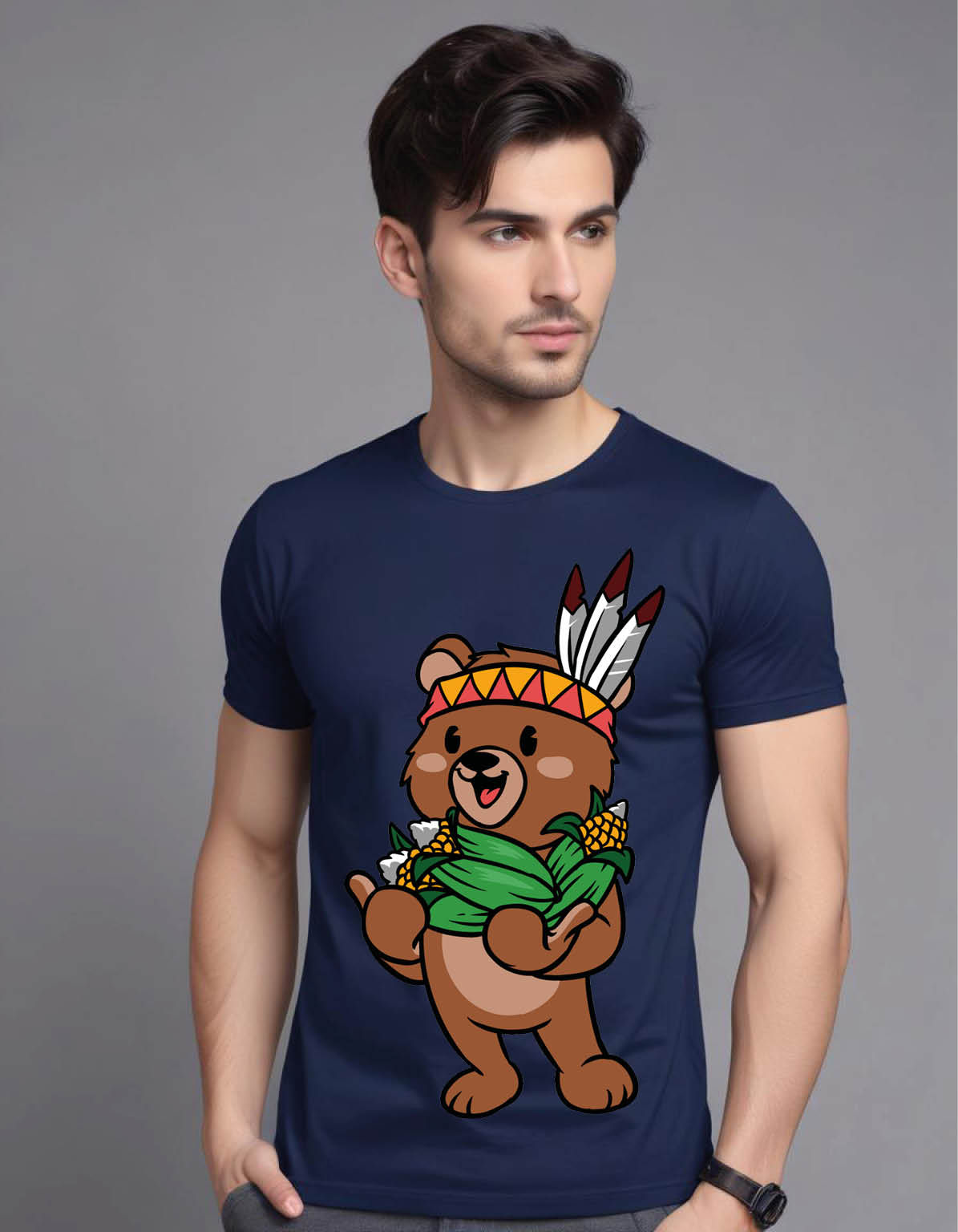 corn teddy mens printed graphic t shirt