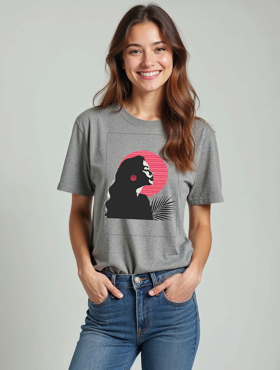 Thumbnail: Retro Sunset Modern Women’s Graphic T-Shirt – Premium Quality