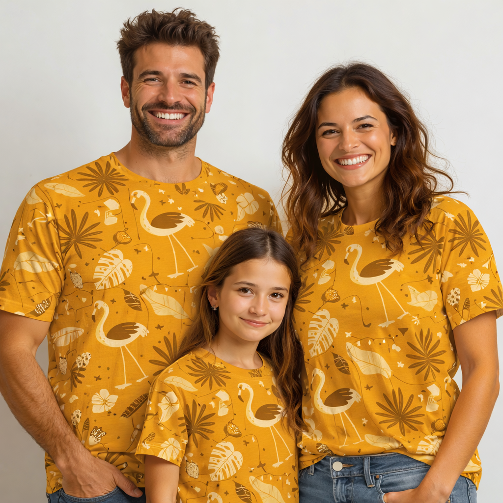 family matching printed tees pack of 3