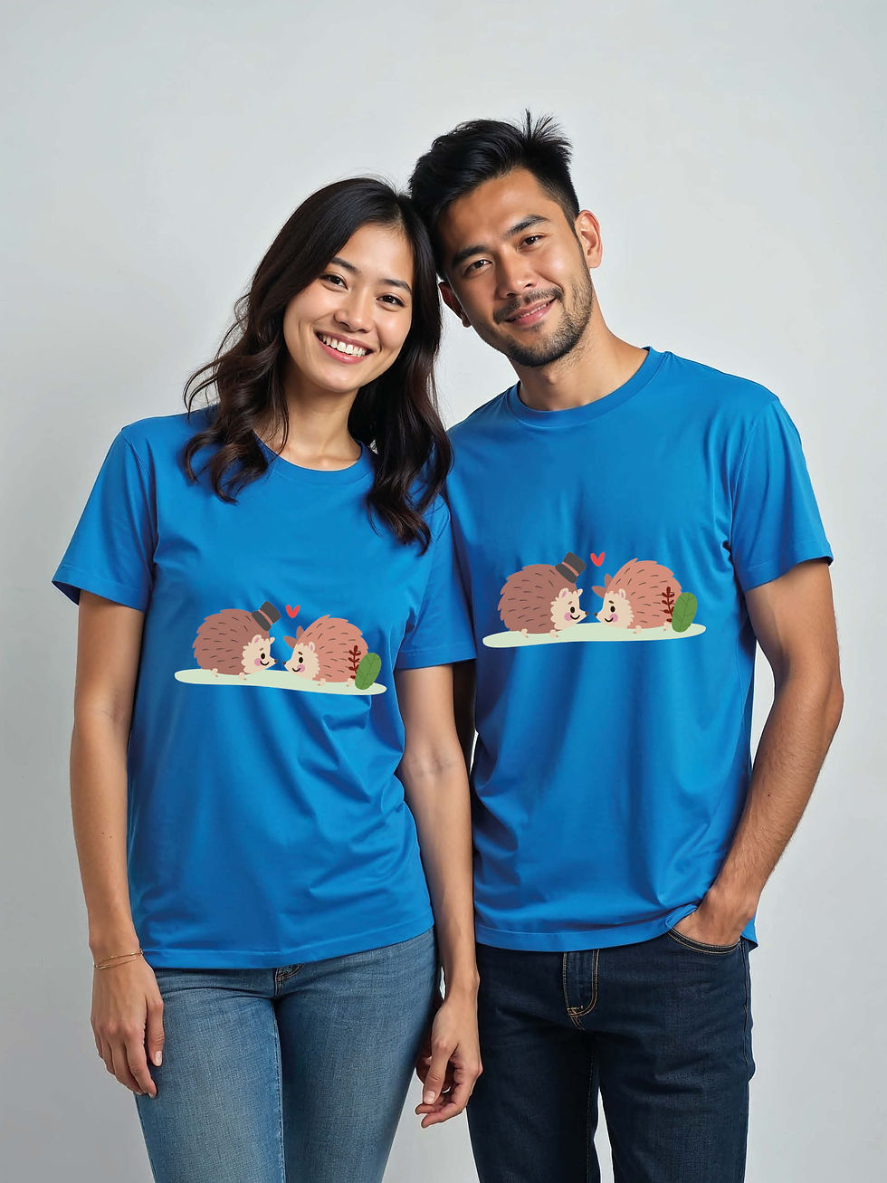 Cute Cartoon Couple Matching Tee Lovers Edition – Limited Stock