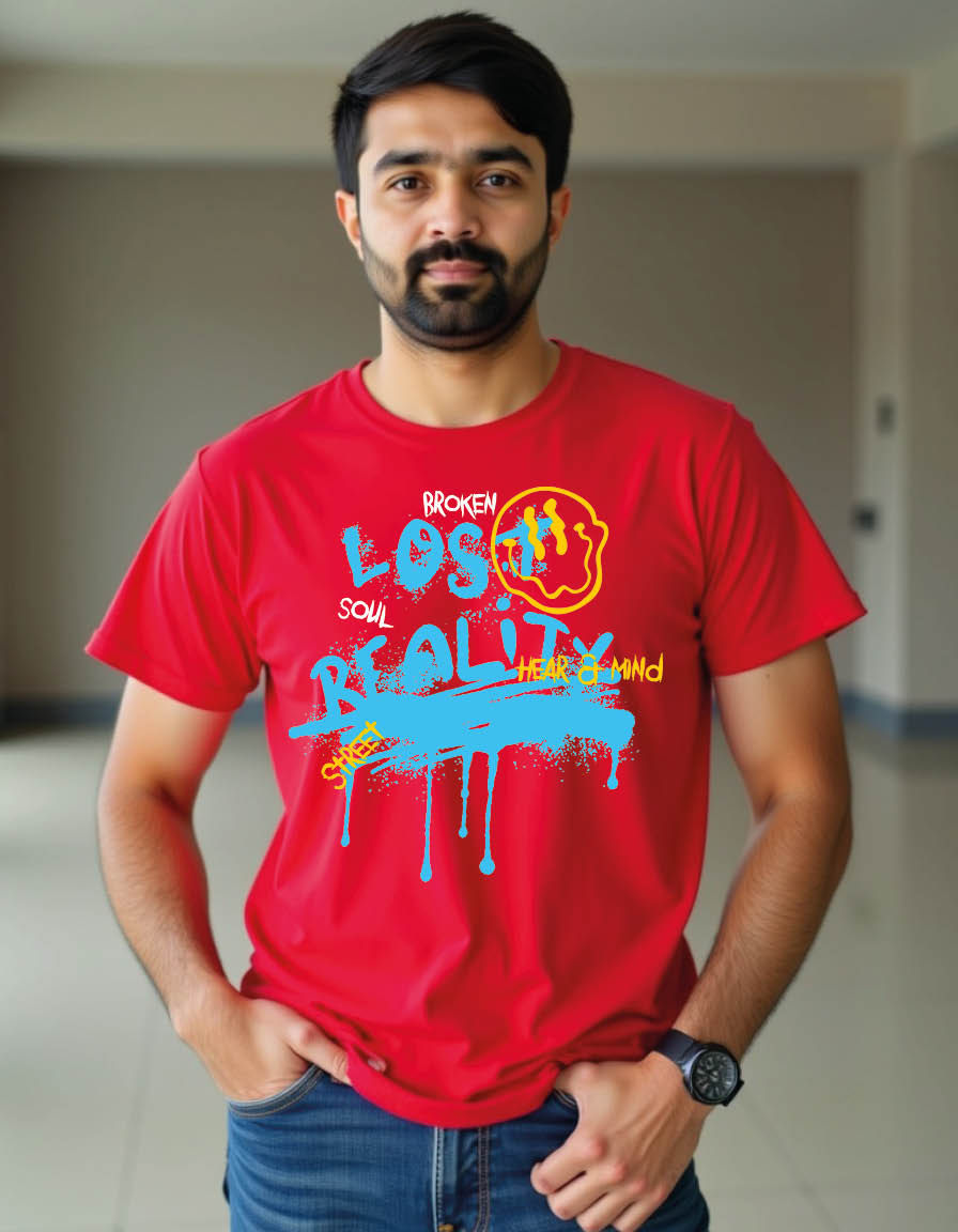 Thumbnail: los_realityabstract simple vintage fashion mens printed graphical t shirt