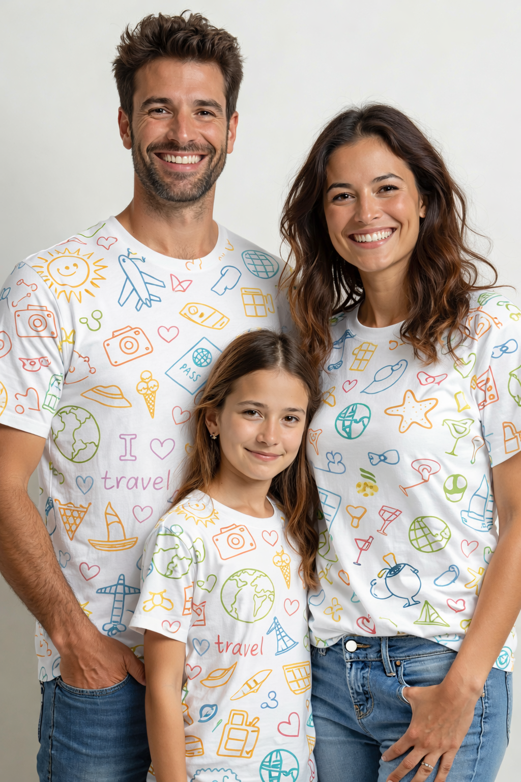 Family ready for adventure wear matching printed tees pack of 3