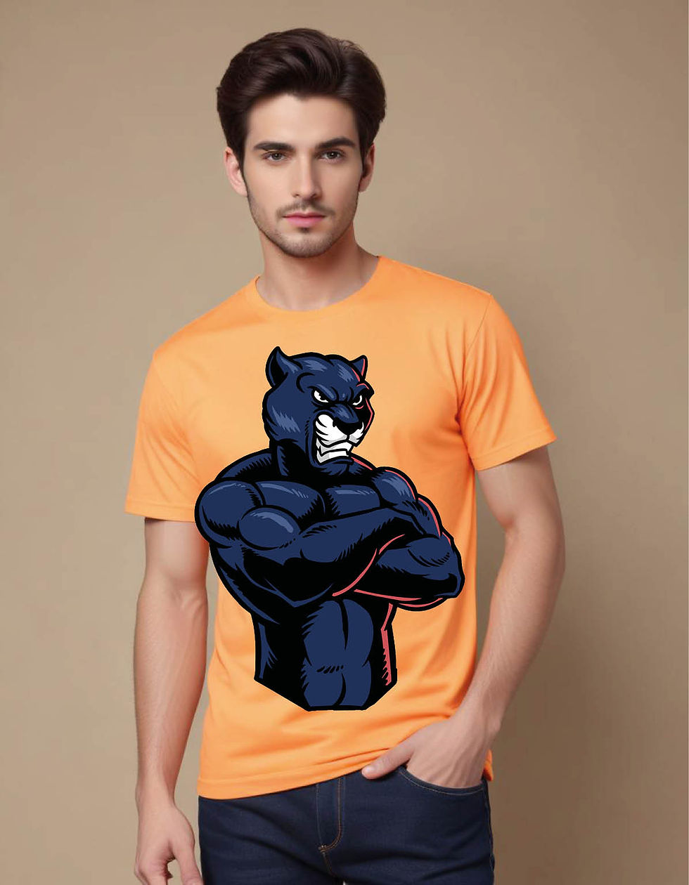 Thumbnail: angry panther mens printed graphic t shirt