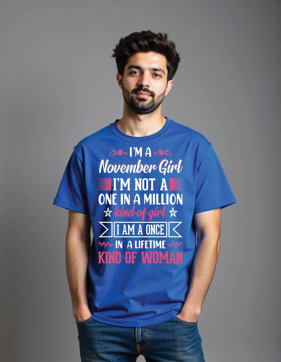Thumbnail: november quotes typographic mens printed graphic t shirt