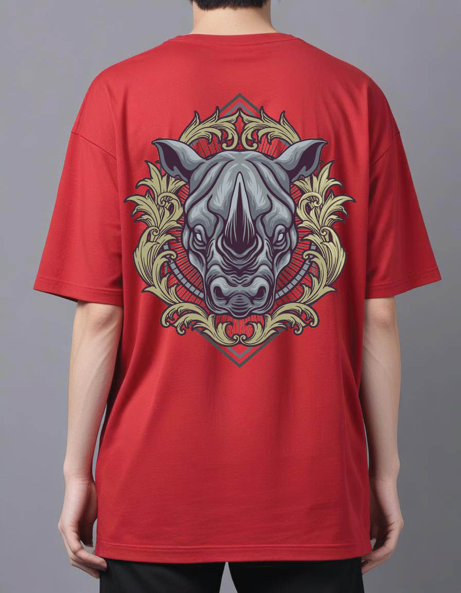 Thumbnail: rhino ornament mens Oversized Printed t shirt