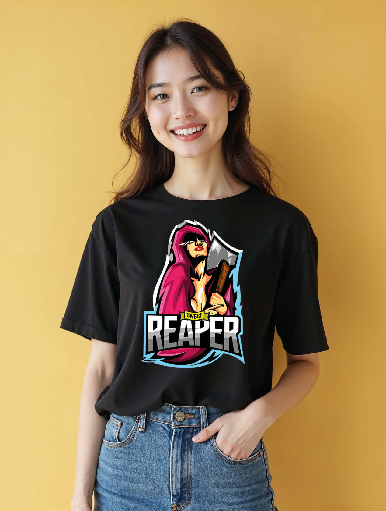 sweet reaper Classic Women’s Printed Graphic Streetwear T-Shirt – Buy Now