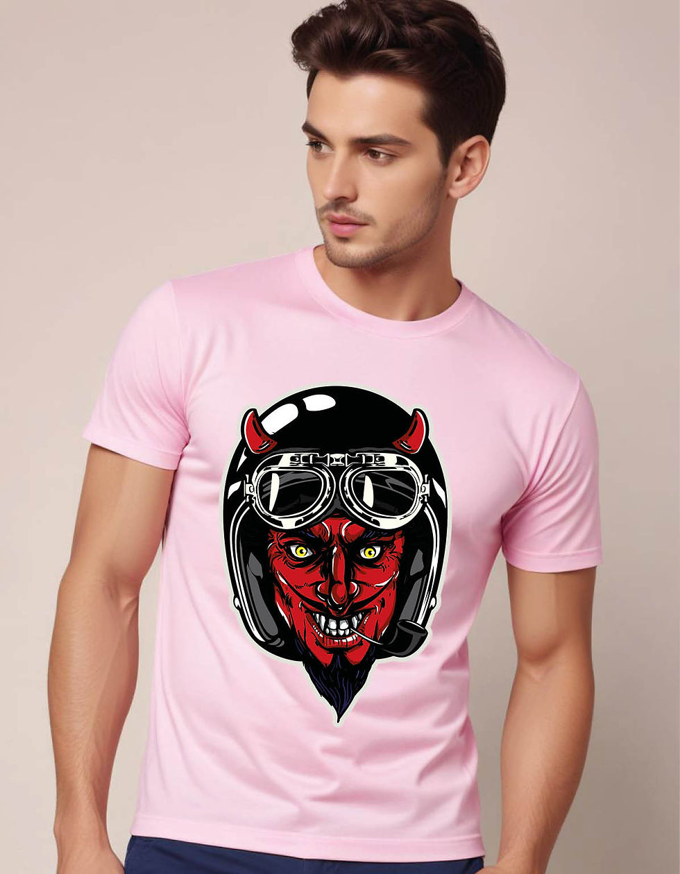 Thumbnail: skull with black helmet glasses mens printed graphic t shirt