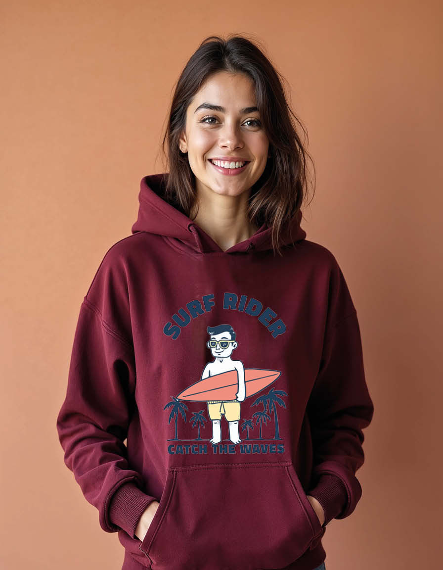 Thumbnail: surf rider catch the waves Unisex Graphic Printed Hoodies for mens & womens