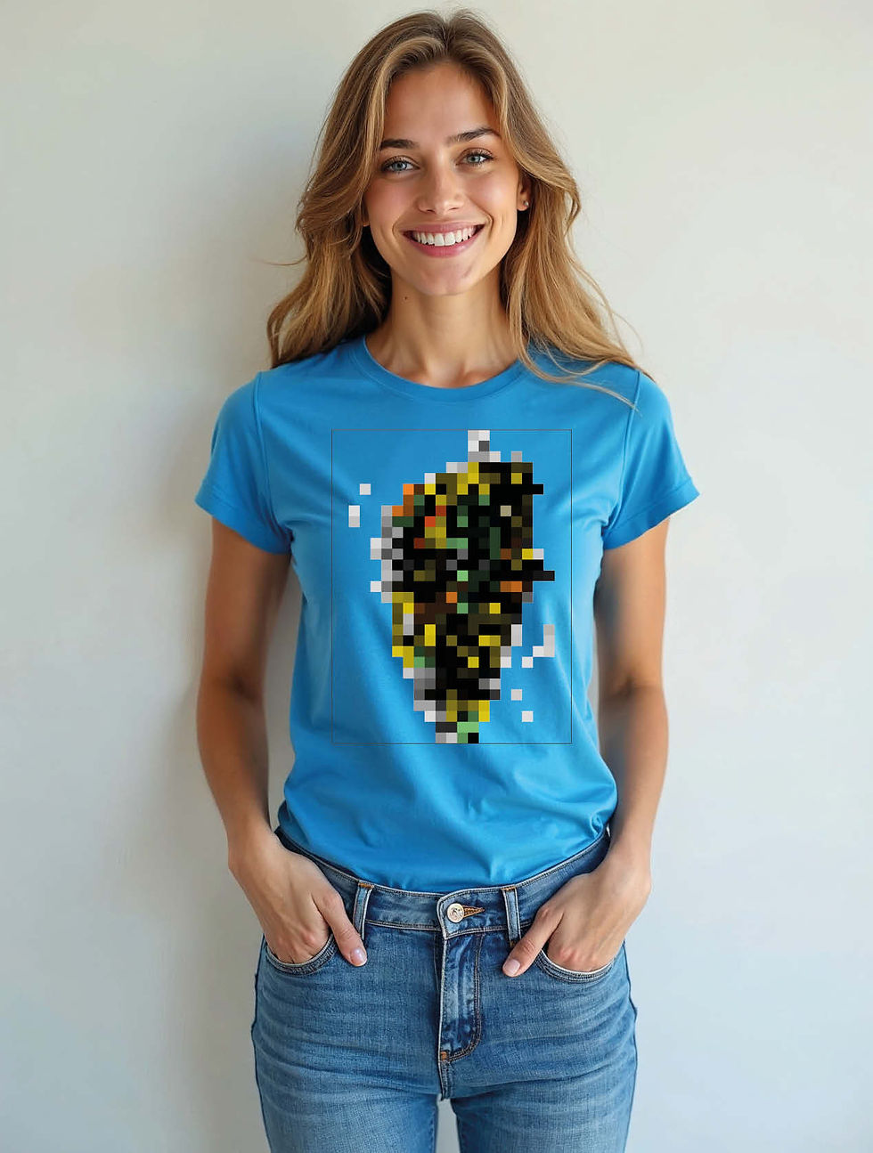 Abstract Pixel Art Urban Women’s Printed Graphic T-Shirt – Buy Now