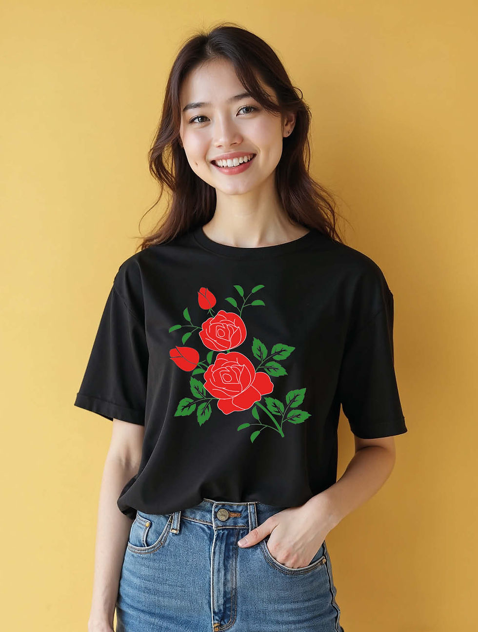 Thumbnail: Heather  Red RoseClassic Women’s Printed Graphic Streetwear T-Shirt – Discount