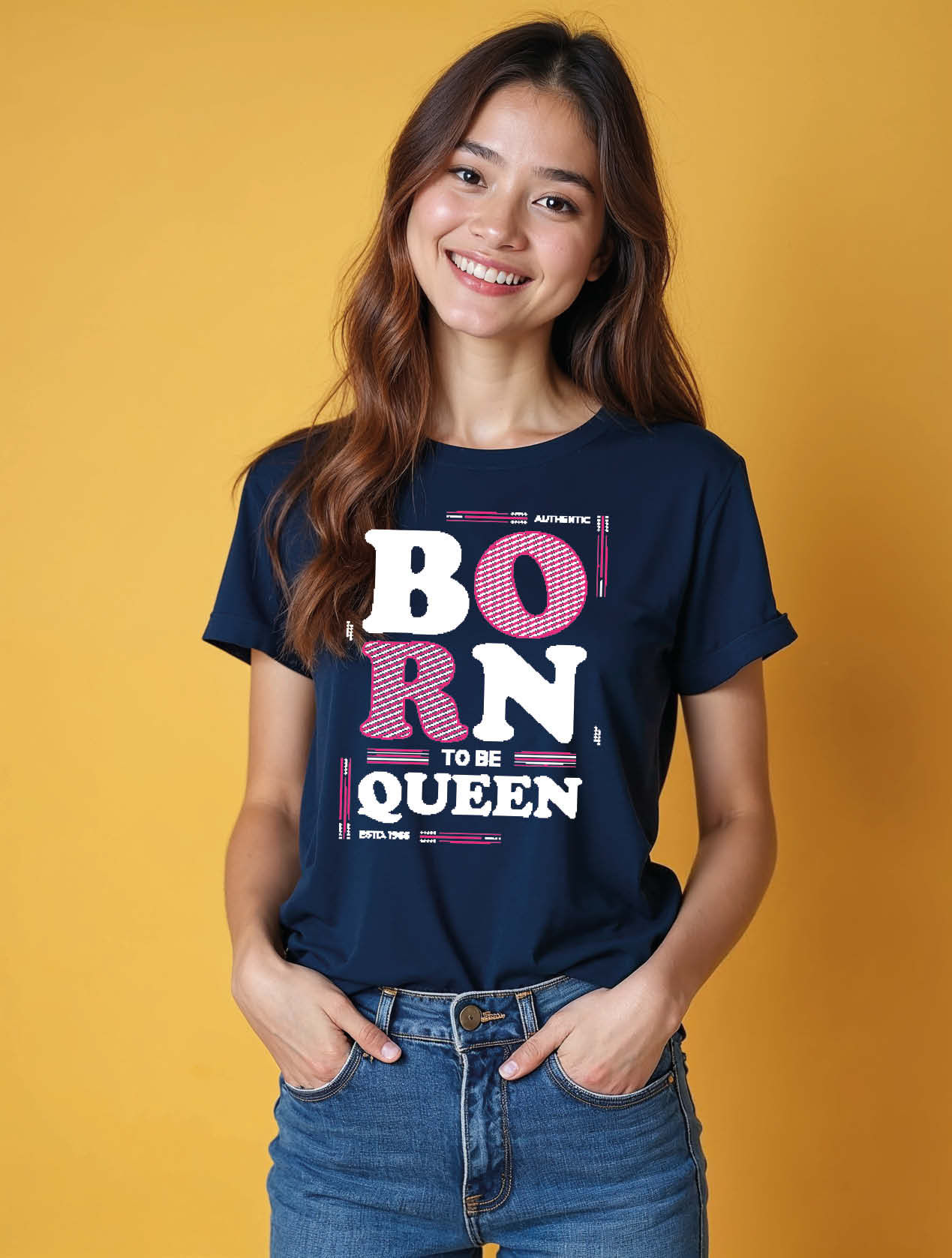 born to be queen Classic Women’s Printed Graphic Streetwear T-Shirt – Buy Now