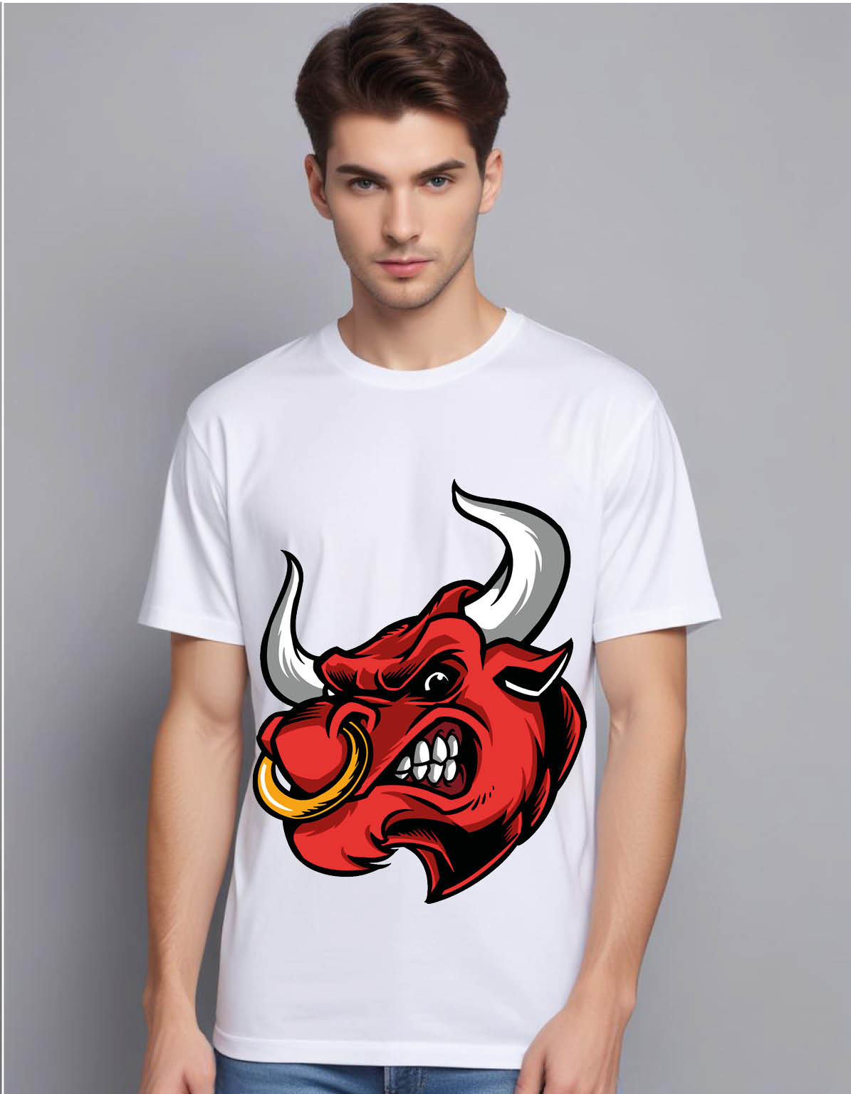 bull mens printed graphic t shirt