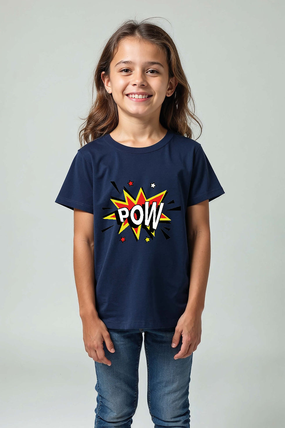 pow Stylish Trendy Printed Tee for Kids – Typography Print Design