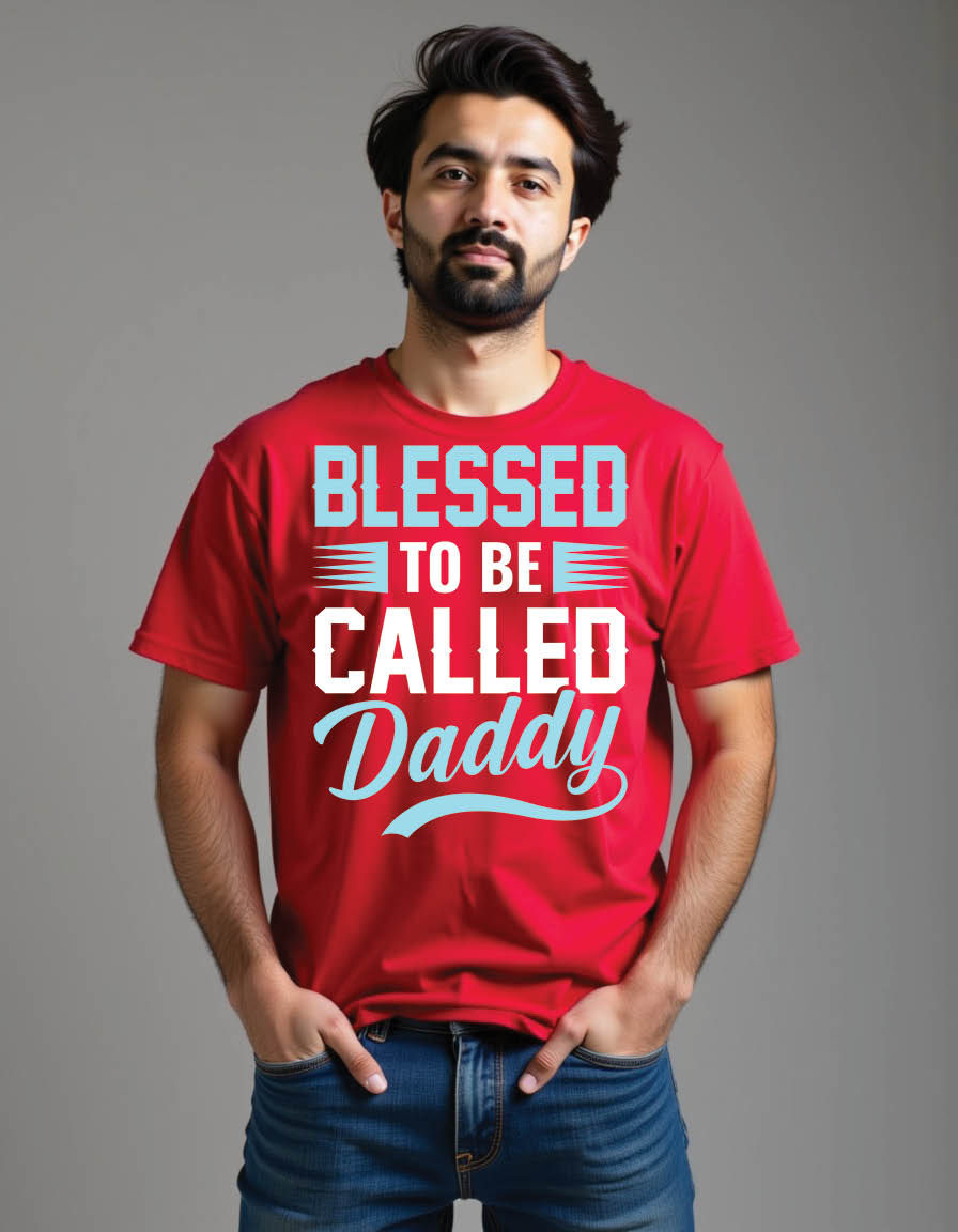 blessed be called daddy fathers day mens printed graphic t shirt