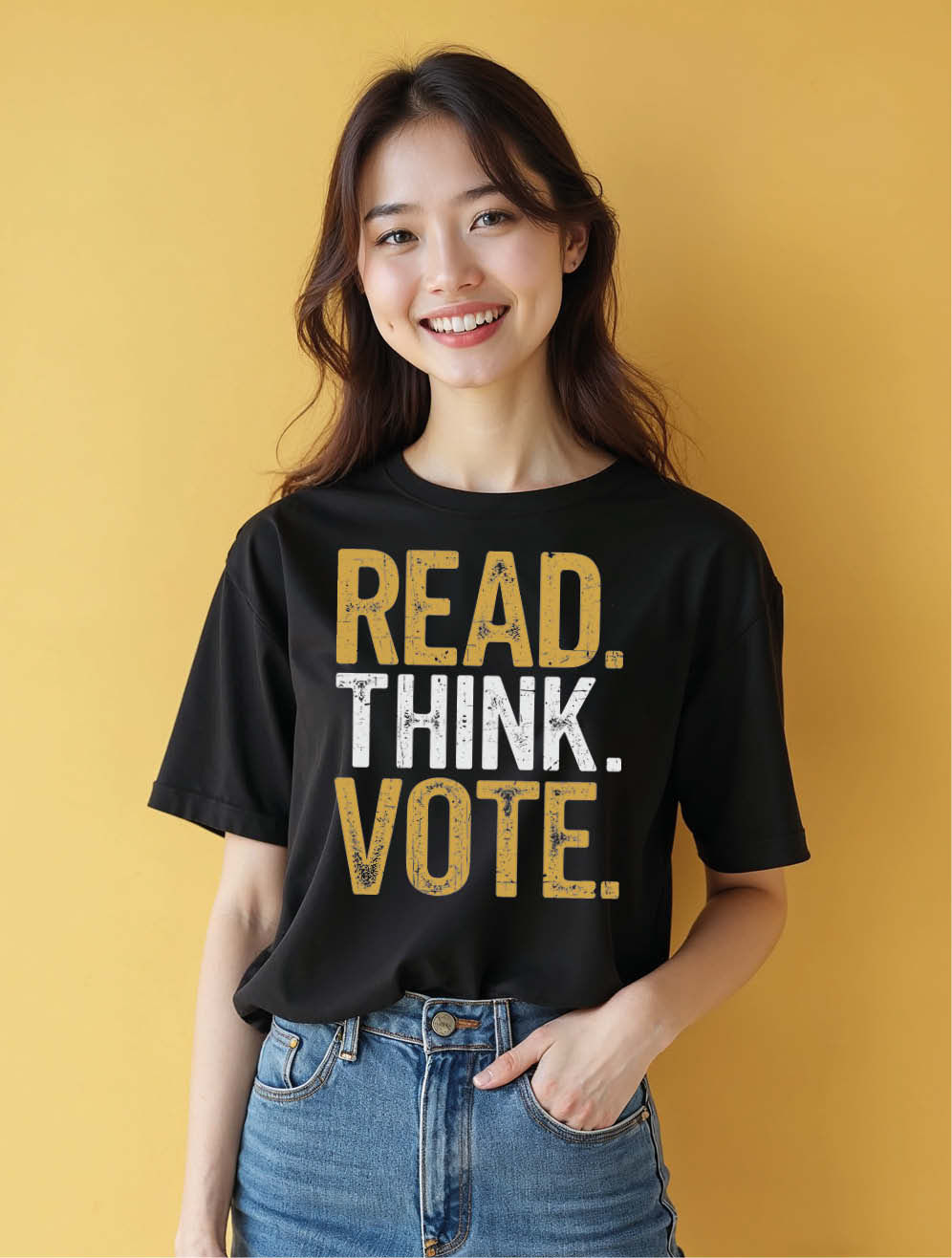 Read think vote Chic Women’s Streetwear printed T-Shirt – Sale